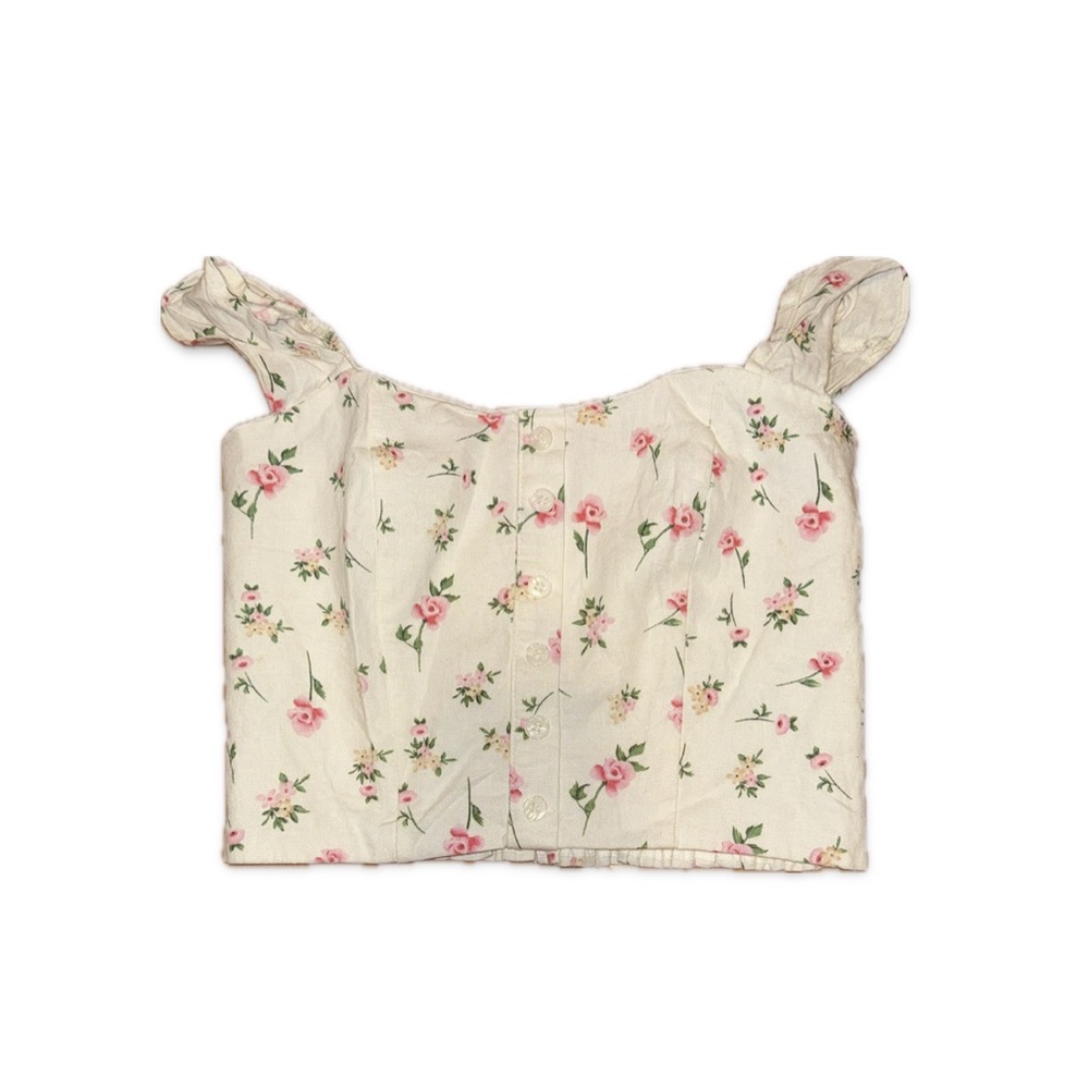 Joie White Floral Smocked Top